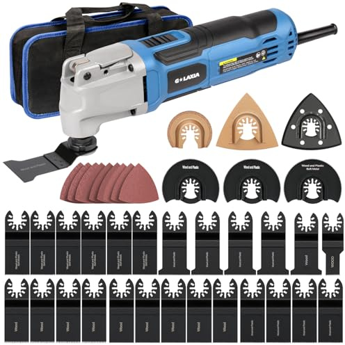 G LAXIA Strumenti Oscillanti 260W, 6 Velocità Variabile 15000-22000RPM Utensile Multifunzione, Angolo di Oscillazione 3° multifunzione oscillante,39 Pezzi Accessori con Borsa da Trasporto