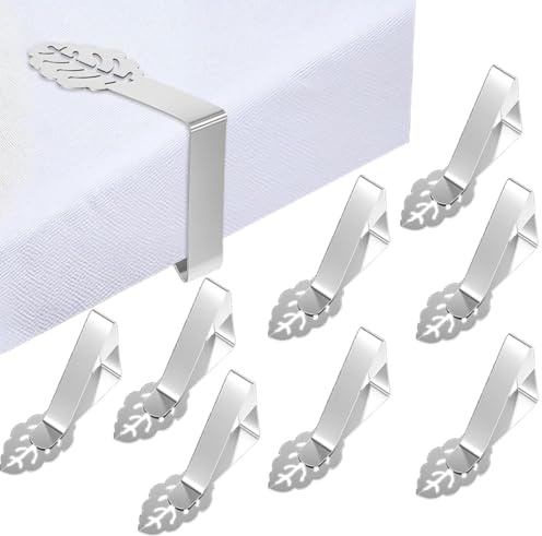 JEYORZY 8 Piezas Sujeta Manteles de Mesa Exterior, Pinzas para Mantel de Acero Inoxidable, Pinzas para Manteles de Mesa, Pinzas sujeta manteles Exterior para Jardín Cocina Restaurante Boda Fiesta