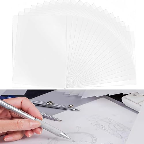 Lot de 50 feuilles de papier d'impression transparent pour dessin, travaux manuels, scrapbooking, cartes DIY, mariages, anniversaires, baptêmes - Universel et polyvalent