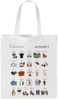 Cumnvulnt Canvas Tote Bag, Gilmore Girls Merch, Stoffbeutel Bedruckt, Wiederverwendbare Handbag mit Verdecktem Knopf und Innenfach, Aesthetic Einkaufstasche für Frauen Freund, 40x38cm