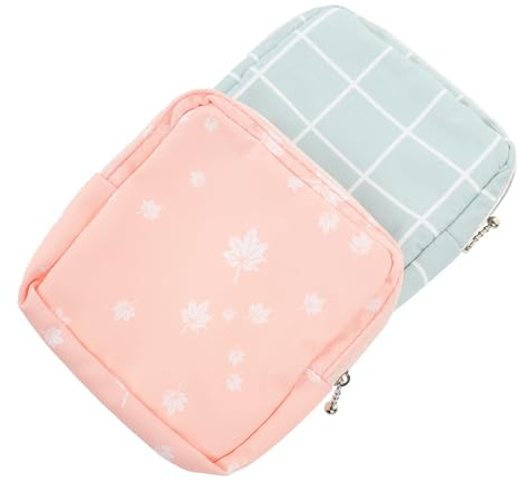 DIKACA 2 Piezas Bolsa Pequeña para Almacenamiento de Toallas Femeninas con Cremallera Práctica Diseño Portátil y para Guardar Compresas Monedas y Objetos Pequeños para Menstruación