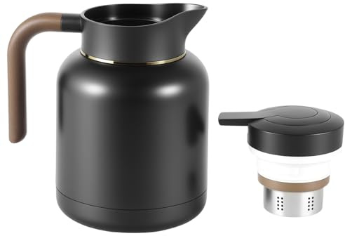 avec passoire à thé, 1,5 l, théière isotherme en acier inoxydable 304 à double paroi bien étanche, théière thermique, 36 h chaud/froid, cafetière isotherme pour thé, café et lait