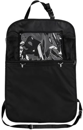 Organizador de asiento trasero para coche, soporte impermeable para tablet, bolsa de almacenamiento con múltiples bolsillos para el interior del vehículo, protector de asiento universal con diseño de