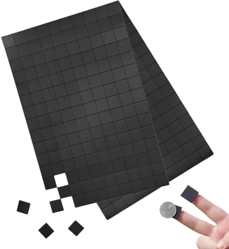 LONZIKP 300 aimants adhésifs, aimants Plats, Bande magnétique autocollante, aimants pour réfrigérateur et Tableau Blanc, idéals pour école, Bureau, Maison et décoration DIY (10 x 10 mm)