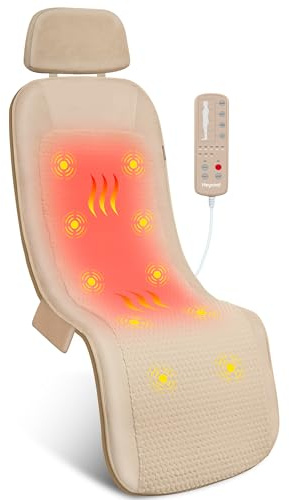 Heycool Massagematte Ganzkörper-Rückenmassagegerät mit Wärme und Vibration für Stuhl, Massagestuhl-Pad, 10 Vibrationsmotoren & 2 Heizstufen, faltbar, Geschenke
