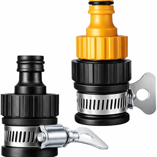 Premium Kitchen Tap Hose Connector for Hose Pipe,Adjustable Mixer Tap Hose Connector with Tight Fit Clamp, Universal Hose Tap Connector Adapter for Indoor & Outdoor Water Use