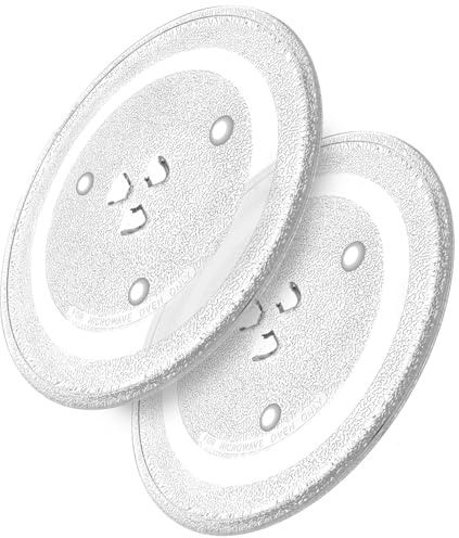Microwave Turntable Glass Plate with 6 Fixers Compatible for Miele, Smeg, Bertazzoni, De Dietrich Microwaves (288mm Diameter) – Rotating Glass Tray by Reliapart - Pack of 2