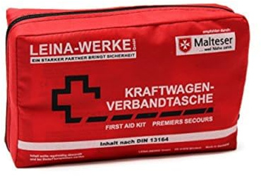 Leina Werke Trousse de Secours pour Voiture - 11012 Compact avec Velcro-Rouge/Noir/Blanc