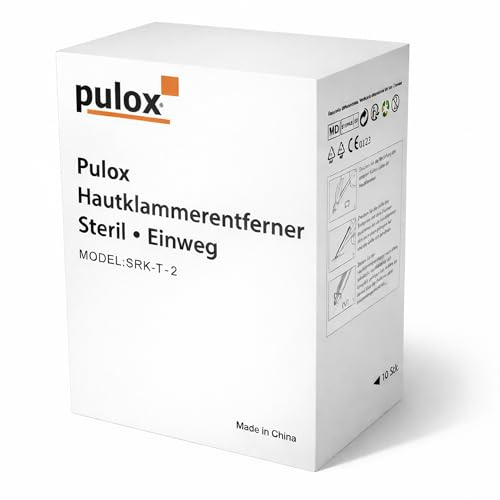 10x Pulox Hautklammer Entferner Einweg Instrument für Hautklammern | 10 sterile Einweginstrumente zur einfachen Entfernung von Wundklammern, hygienisch und sofort einsatzbereit