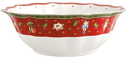 Villeroy & Boch, Toy's Delight Insalatiera/ Scodella Da Portata Rosso e Bianco, Adatto Per Microonde, Scodella, Ciotola Per Zuppa, Ceramica, Stoviglie, Porcellana Premium