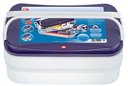 Prym Jumbo Box, Purple, 40 x 26,5 x 17,5 cm, Transparent, Deckel