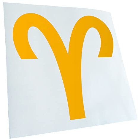 Kiwistar - Autoaufkleber - gelb - 60 x 60 cm - Widder Sternzeichen - Heckscheibenaufkleber Auto Aufkleber wetterfest für Kfz LKW Mofa Truck - Sticker außen selbstklebend Tuning Zubehör für Fenster