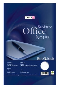 Landré Briefblock A4 liniert, 50 Blatt, 70 g/m² Papier, 10 Stück