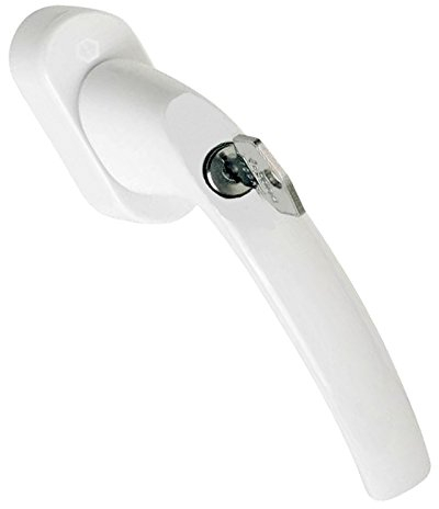 Hoppe Fenstergriff Stuttgart abschließbar + Secu100® 0600S-US952 100NM F9016 (Weiß)