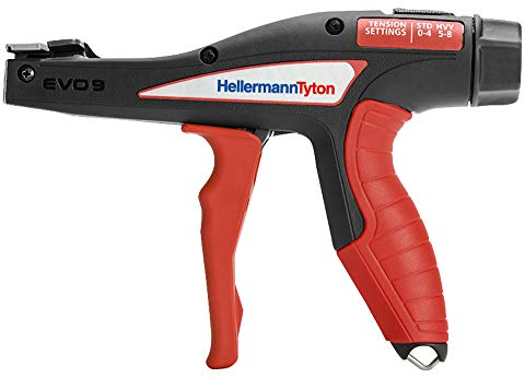 Hellermann Cable Tie Pliers EVO9 (Tensile Force 53N - 307N, Cable Tie Gun Working Range 2.0-13.5mm, Max Width of Cable Tie 13.5mm) 486038