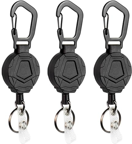 SchlüSselanhäNger Ausziehbar StrapazierfäHiger Einziehbarer SchlüSselbund - 3 StüCk Selbsteinziehbarer Ausweishalter 31 Zoll Stahlschnur Einziehbare Heavy Duty Bergsteigen Retractable Keychain