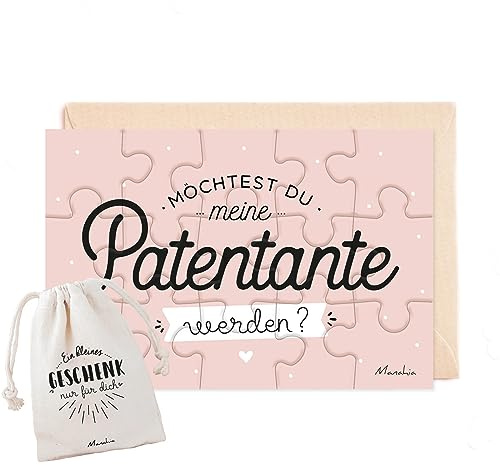 Manahia Puzzle Patentante - Möchtest du Meine Patentante Werden ? - Taufpatin Fragen - Taufe - Patentante Fragen - Geschenke für Patentante - Schwangerschaft verkünden - Patentante Anfrage - Patin