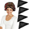 4 piezas de malla de pelo triángulo de algodón para rodillos, malla para el pelo para las mujeres de red para el cabello, malla de pelo triangular para el sueño, negro, 35 x 35 x 57 pulgadas
