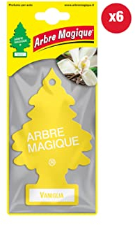 Arbre Magique, Profumatore Auto, Fragranza Vaniglia, Profumazione Dolce e Tropicale, Durata fino a 7 Settimane, Made in Italy, Confezione da 6 Unità