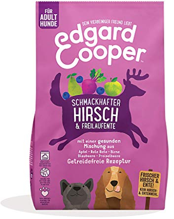 Edgard Cooper Hundefutter, Trockenfutter für Hunde, Hirsch Ente, 7kg, Hundefutter trocken getreidefrei ohne Zucker, natürliche Zutaten und frisches Fleisch, voller essentieller Aminosäuren