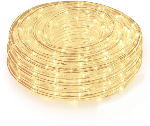 Custmkey 10M LED Lichterschlauch,240 LED Lichterkette Außen P44 Wasserfest, 8 Modi Lichterkette Weihnachten für Festa, Hochzeit, Weihnachten Halle, Balkon, Garten Dekoration (Warmweiß)