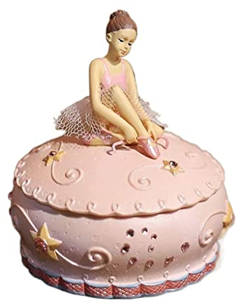 JGATW Spieluhr Musikalische Schmuckschatulle für Mädchen mit Schubladen Musikalische Ballerina Schmuckschatulle Rosa Design Geburtstagsgeschenke. Spieldose