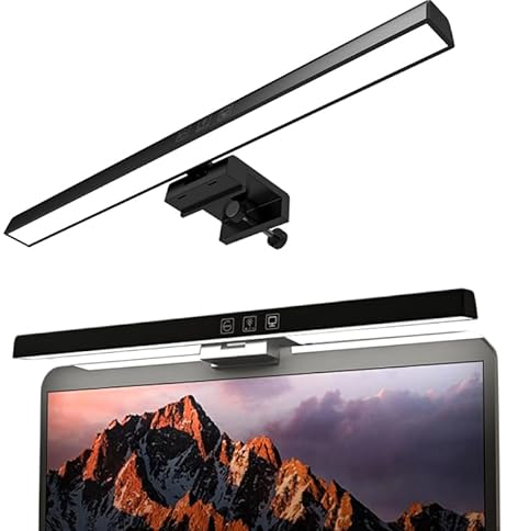 BeisDirect Lámpara de Monitor de Ordenador, Lámpara de Pantalla de Ordenador Asimétrica Lámpara de Sobremesa de Protección Ocular para Dormitorio Luz de Pantalla de Monitor de Ordenador (50CM)