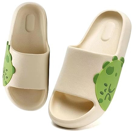 Waysoland Ciabatte donna uomo estive da Spiaggia Sandali,Ciabatte Morbide per bambini bagno,Doccia,pantofole antiscivolo infradito per interni ed esterni(Beige,37/38 EU)