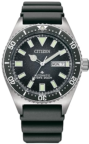 CITIZEN Herren Analog Automatik Uhr mit Polyurethan Armband NY0120-01EE