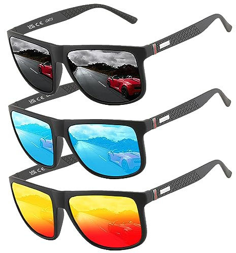 Perfectmiaoxuan Occhiali da Sole Polarizzati Uomo Donna,Occhiali Vintage Eleganti Montatura Classica,Lenti Pilota HD,Golf Guida Pesca Occhiali da Viaggio Sport all'Aria Aperta Moda Occhiali da Sole