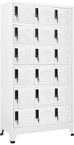 MNISDFL Mehrzweckschrank Sideboard Küche Beistellschrank Schließfachschrank Weiß 90x40x180 cm Stahl