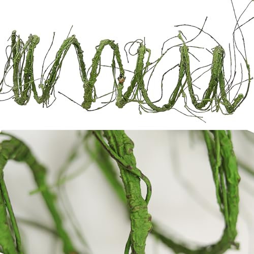 CONGZHANHH 118 inch Small Green Artificial Tree Branches Grapevine Garland Ivy Willow Vines Plants Fake Cherry Blossom Tree Trunk Twigs for Wall Hanging Forest Room Home Wedding New Year Decoration