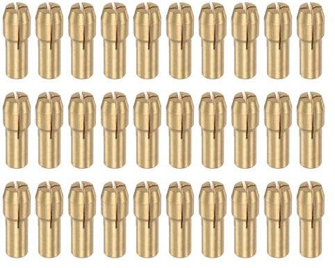 QUARKZMAN 30 Pezzi di Mandrini in Ottone da 0,5 Mm per Smerigliatrici Elettriche, Set di Punte per Trapano a Cambio Rapido per Utensili Rotanti, Diametro dell'Asta 4,8 Mm