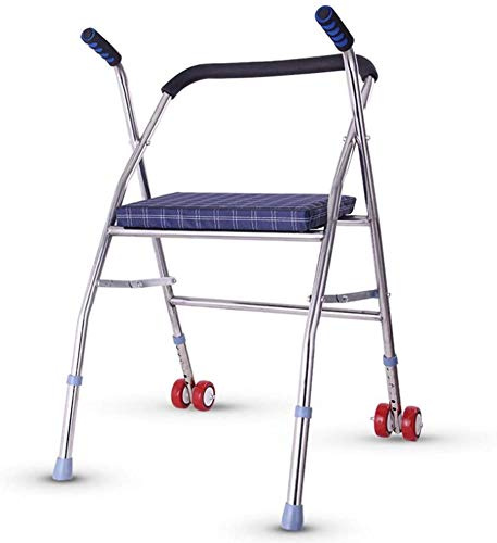 Gångstativ, 2-Hjuls Rollator Rollator Justerbar Höjd Fällbar Rollator Mobilitetshjälpmedel För Äldre Funktionshindrade Med Sits Utomhus Inomhus Lättvikt