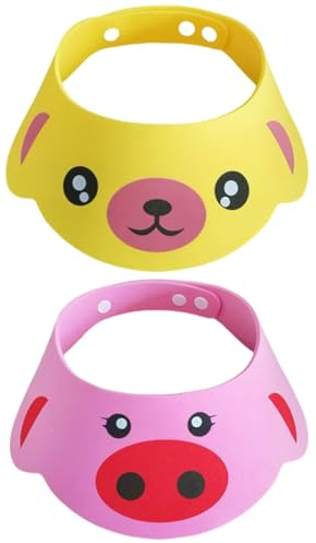 Cuffie da doccia per bambini in confezione da 2, casco di sicurezza regolabile, morbido silicone, impedisce all'acqua di penetrare negli occhi e nel viso