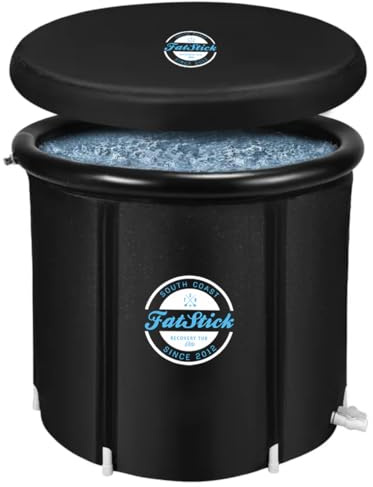 FatStick Cold Therapy Ice Cold Tub, 80cm Diameter, Black | Bath