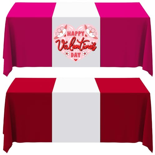 2 Pcs White Table Runner, Polyester Sublimation Heat Transfer Blanks Table Runners for Outdoor Birthday Wedding Party Banquet Restaurant Vendor Booth Supplies