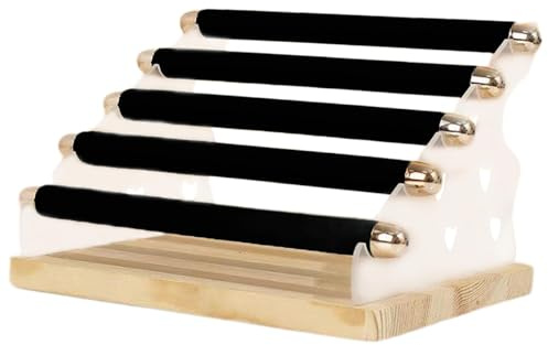 Amagogo Ringständer, Schmuckaufbewahrungsregal, Dekor, 5 Ebenen, Schmuck-Organizer, Ringhalter für die Organisation, Vitrine, Frisiertisch, Schwarz
