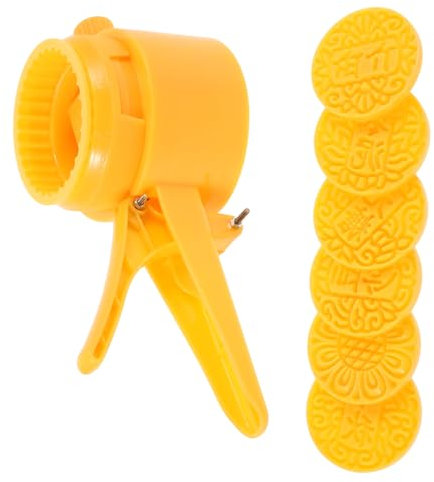 CONGARTENO 1 Satz Mondkuchenform Maamoul-formpresse Mondkuchen Backform Kuchenform Mitte Herbst Kuchenpresseschneider Butterform Kuchenform in Blütenform Mondkuchenhersteller Plastik Yellow