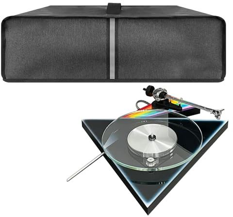 Kingshion Plattenspieler-Staubschutz, kompatibel mit Pro-Ject Dark Side of The Moon Plattenspieler-Schutzhülle, Staub- und Kratzfest, Dunkelgrau