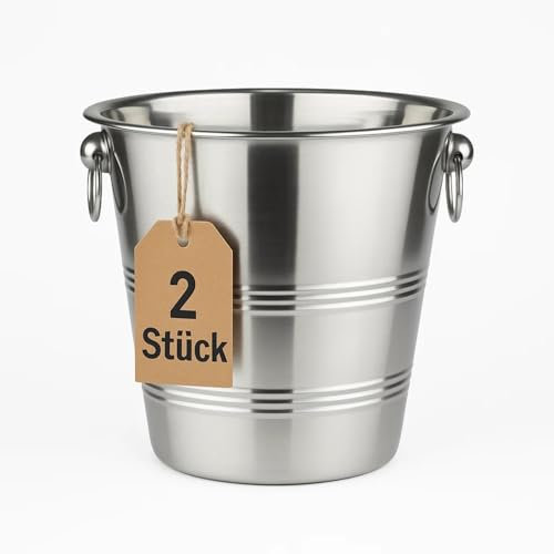 BigDean Sektkühler klassicher Sektkübel aus Edelstahl