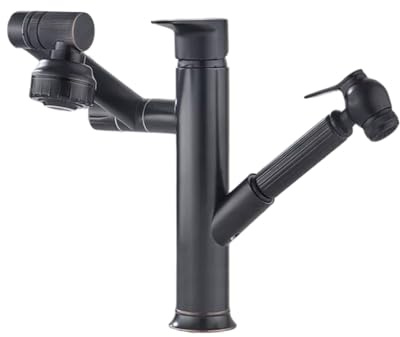 Copper Pull-Out Mixer Tap for Washbasin with Dual Water