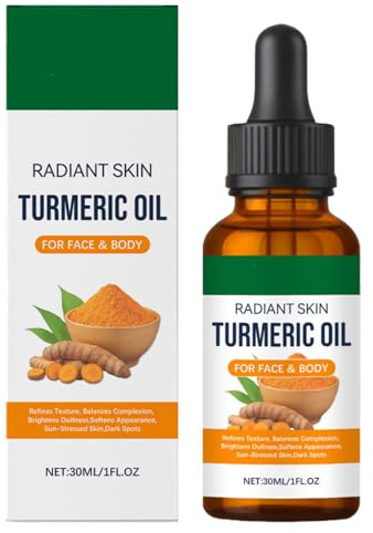 Siero all'olio di curcuma per viso, olio di zenzero per il viso, siero per la cura della pelle del viso, siero idratante, rassodante, riparatore, deterge la pelle, benefici anti-invecchiamento, pelle