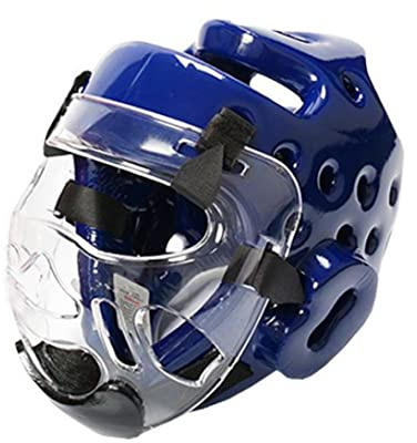 Protège-tête intégral, Casque de Boxe pour Enfants, Casque intégral de Kickboxing, Protection tête Sparring, Bleu M