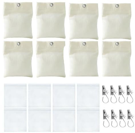 Hoadyush Pesos para Carpas, 8 Sacos de Contrapesos Cortinas con Clips Metálicos, Cierre Autoadhesivo, Ideales para Cenadores, Terrazas y Balcones
