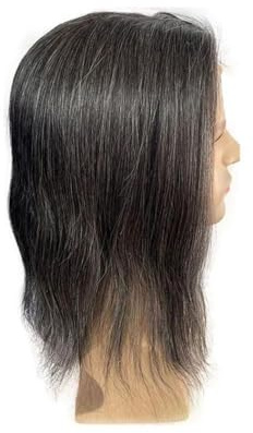 Kurze Perücke für Männer Schweizer Lace Front Herren-Toupet Nr. 1B20 Echthaar V-Schleife dünne Hautbasis 8x10 Haarsystem-Einheit Abdeckung Kahler Stellen