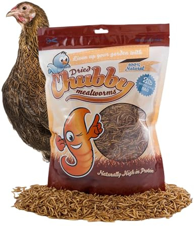 Chubby Dried Mealworms | 2 lbs | High-Protein Non-GMO Treats for Chickens, Ducks, Wild Birds & Backyard Pets