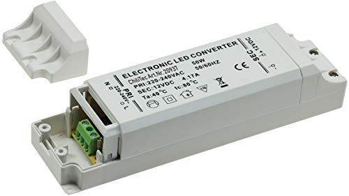 ChiliTec LED Trafo Netzteil 12V 50Watt Eckig Transformator 230V auf 12 V für LED Beleuchtung Innenbeleuchtung