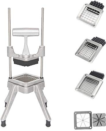 ROVSUN Commercial Vegetable Chopper French Fry Cutter with 4 Sizes Blades, Potato Dicer Slicer Fruit Chopper Stainless Steel for Restaurant, Home & Kitchen, 1/2, 3/8, 1/4 & 8-Wedge Blades