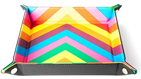 Folding Dice Tray: Leather Rainbow